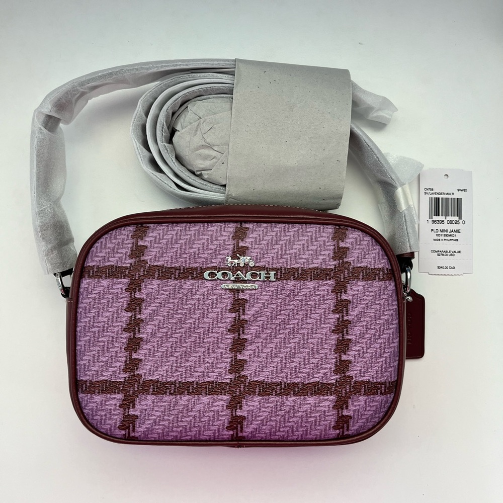 Coach Mini Jamie Camera Bag With Plaid Print